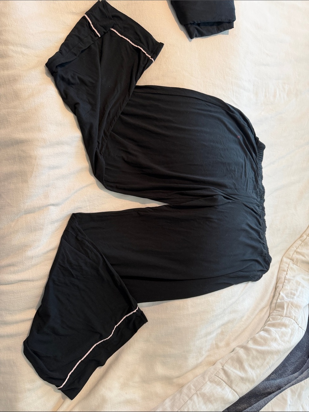 Victoria's Secret Black Pajama Set with White Piping - Picture 4 of 4